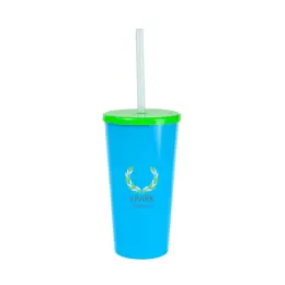 Large Tucan Tumbler With Cap And Straw - Cyan